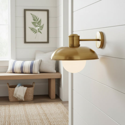 Industrial Metal Glass Ambient Wall Sconce