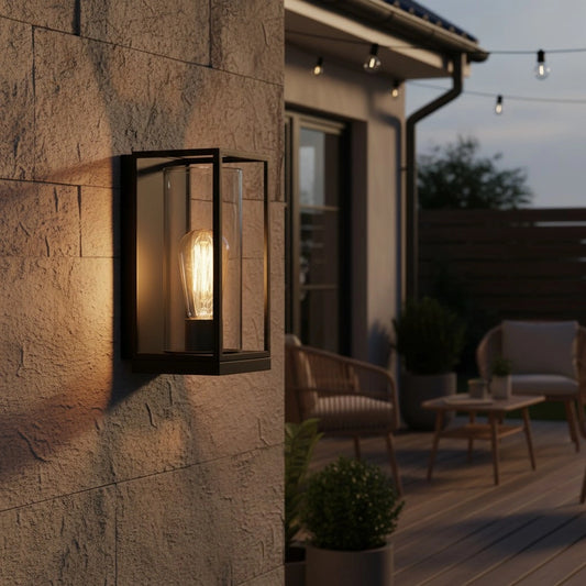 Minimalist Rectangular Metal Outdoor Wall Light