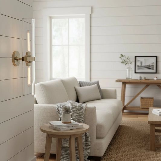 Minimalist 2-Light Glass Tube Wall Sconce