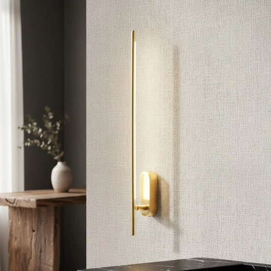 Minimalist Brass Linear LED Wall Sconce