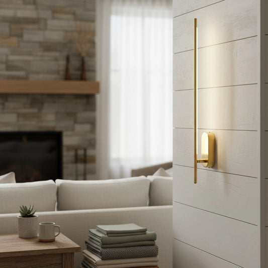 Minimalist Brass Linear LED Wall Sconce