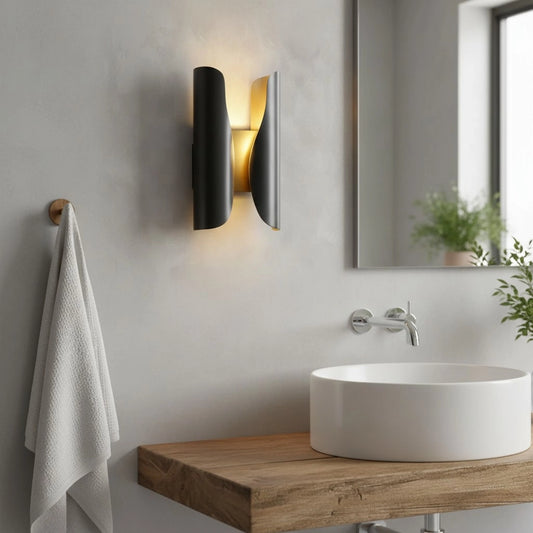 Modern 2-Light Brass Vanity Wall Sconce