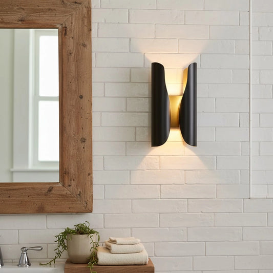 Modern 2-Light Brass Vanity Wall Sconce