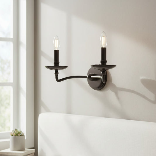 Modern Architectural Metal Double Wall Sconce