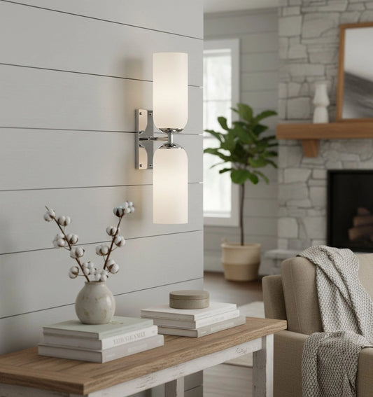 Modern Double Cylinder Glass Wall Lamp