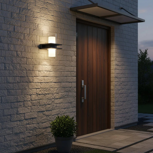 Modern Dual Head Glass Outdoor Wall Light