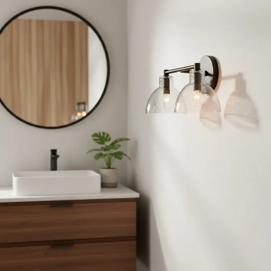 Modern Minimalist Glass Metal Bowl Wall Lamp