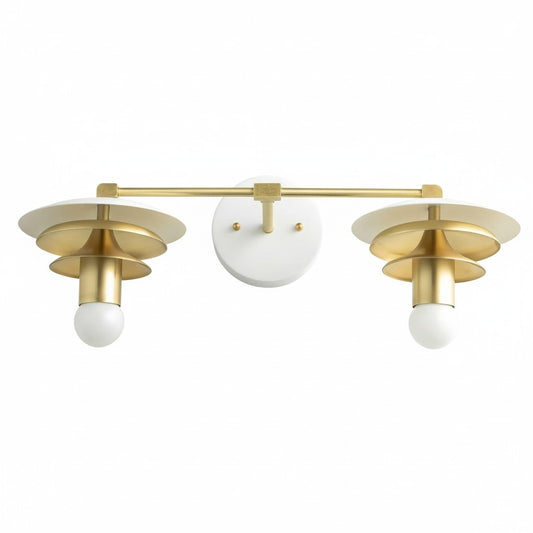 Modern Minimalist Linear Brass Glass Vanity Sconce