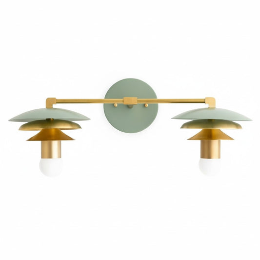 Modern Minimalist Linear Brass Glass Vanity Sconce