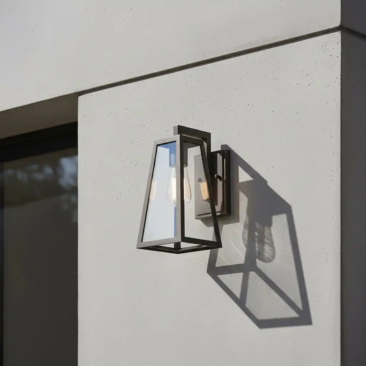 Modern Pyramid Outdoor Metal Wall Light