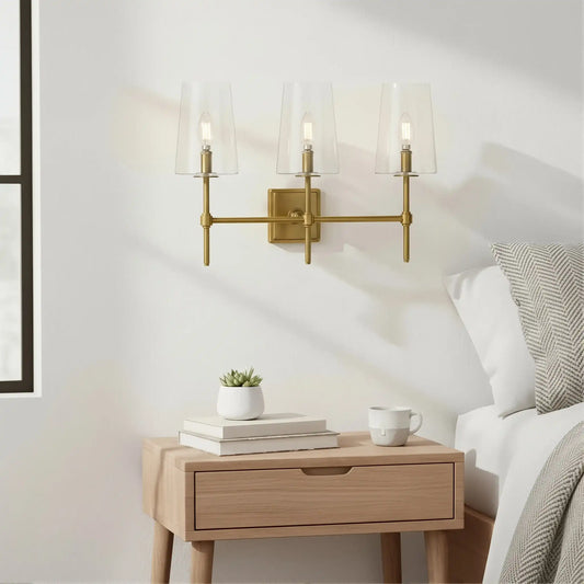 Modern Triple-Light Metal Wall Sconce