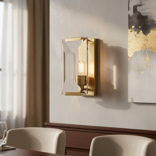 Modern Crystal Rectangular Wall Sconce Lighting Fixture