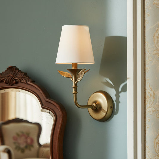 Vintage Botanical Metal Wall Sconce