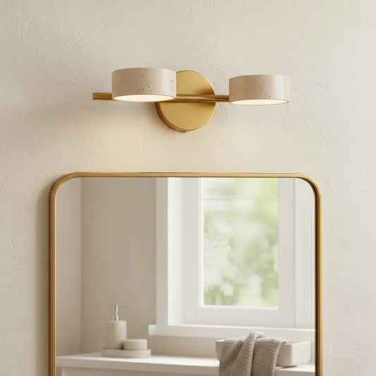Wabi-Sabi Natural Travertine Metal Wall Light