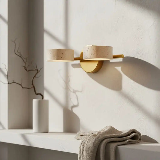 Wabi-Sabi Natural Travertine Metal Wall Light