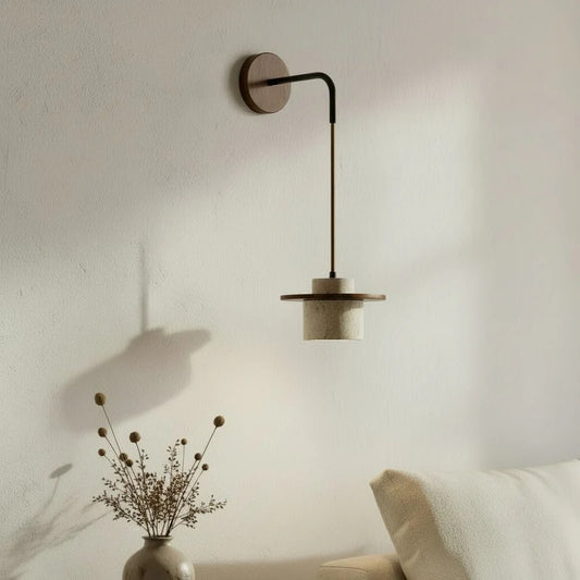 Wabi-Sabi Travertine Stone Wall Sconce