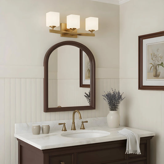 Modern Champagne Bronze Opal Wall Lamp