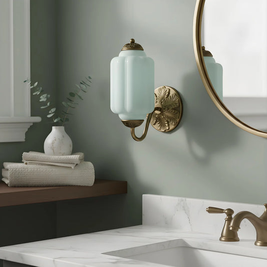 Vintage Glass Lantern-Shaped Eloise Wall Sconce