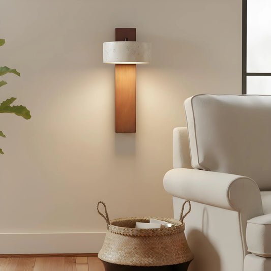 Vintage Minimalist Walnut Vertical Wall Sconce