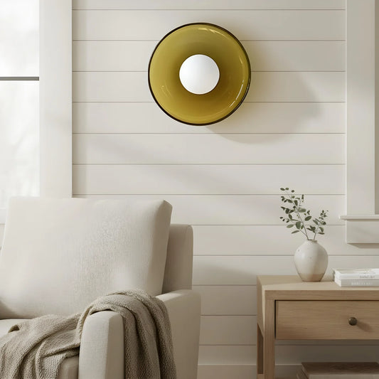 Modern Glass Circular Ceiling Lamp / Wall Lamp